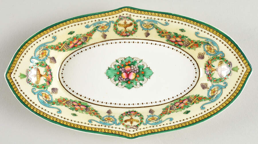 Windsor (Older, Green Trim) Relish by Royal Worcester-1