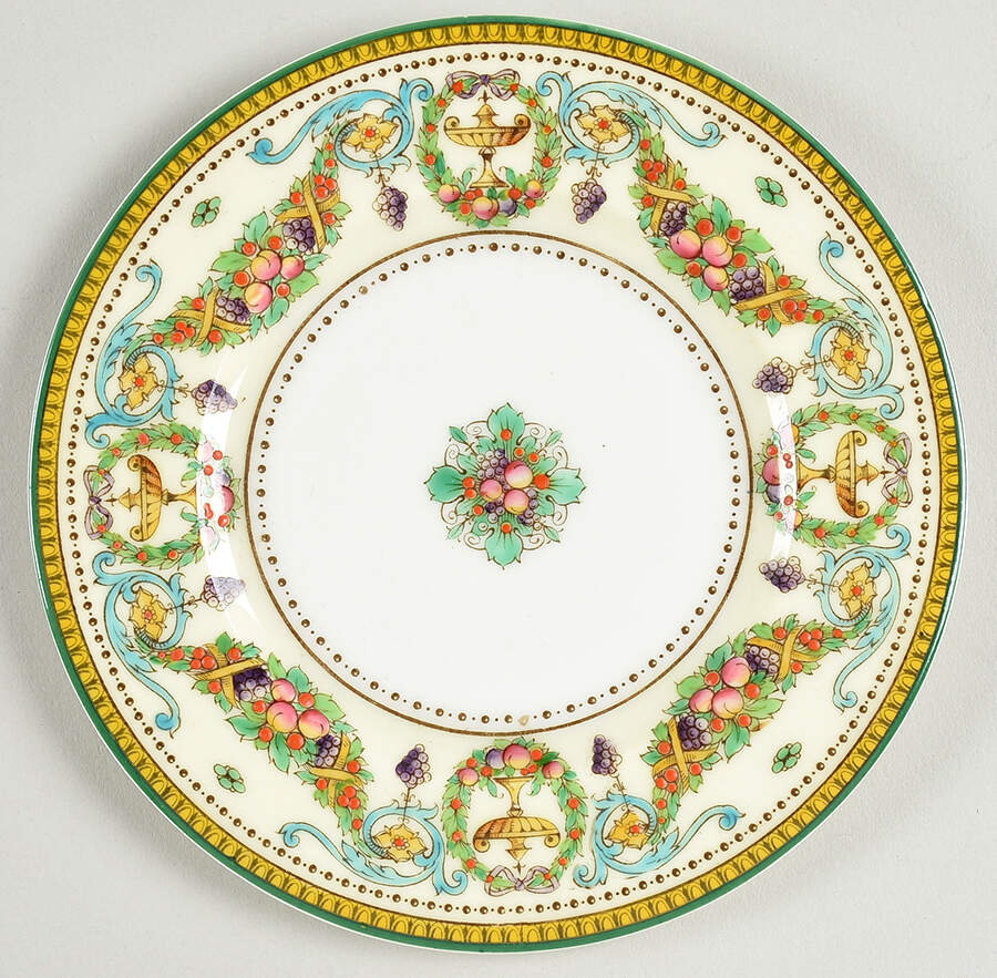 Windsor (Older, Green Trim) Bread & Butter Plate by Royal Worcester-1