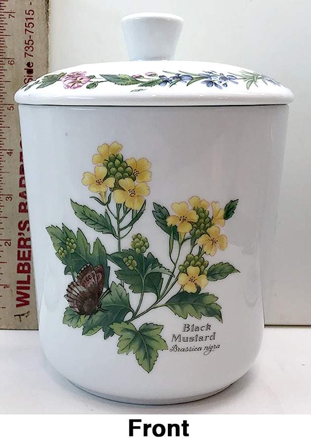Worcester Herbs (Green Trim) Small Canister & Lid by Royal Worcester-1