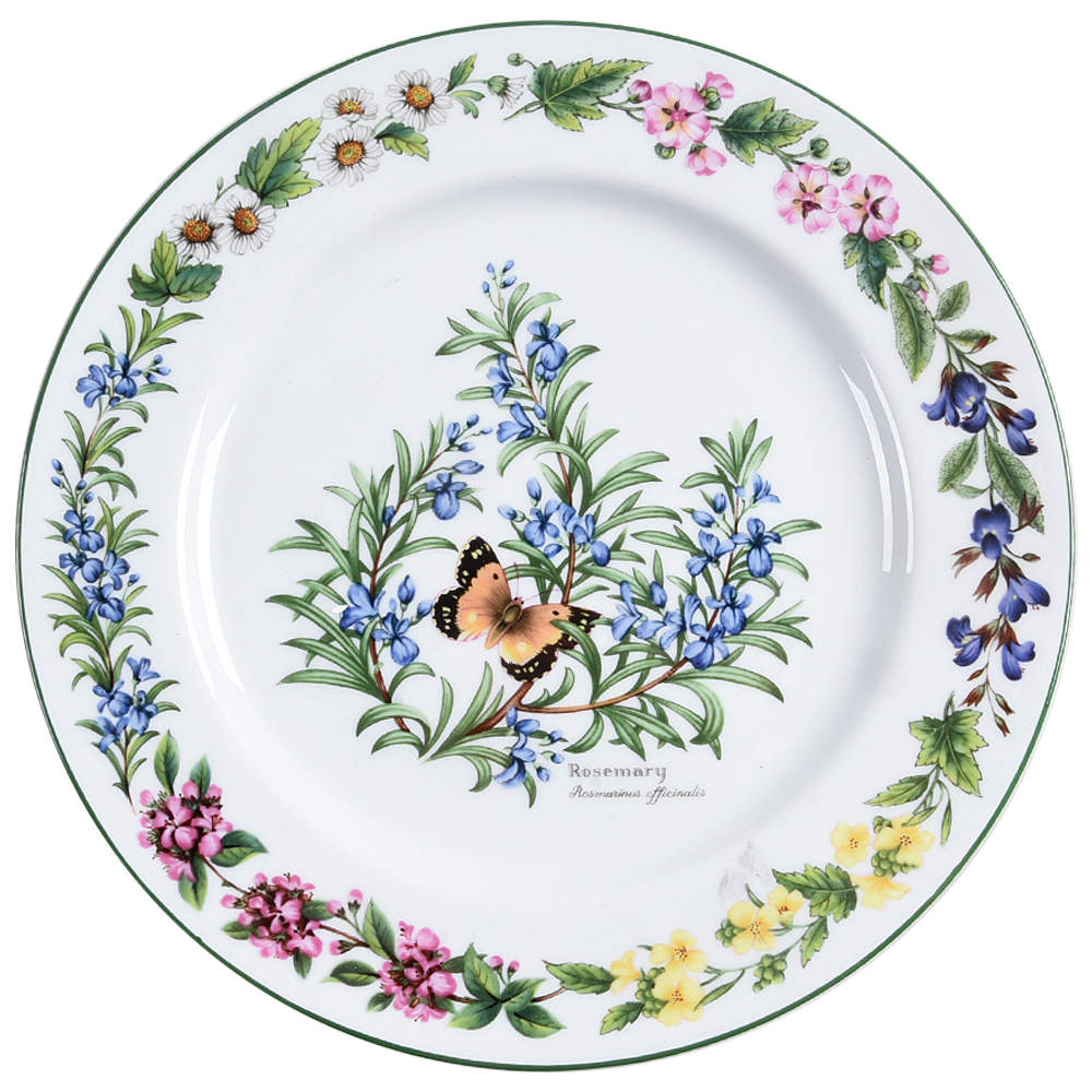 Worcester Herbs (Green Trim) Dinner Plate by Royal Worcester-1