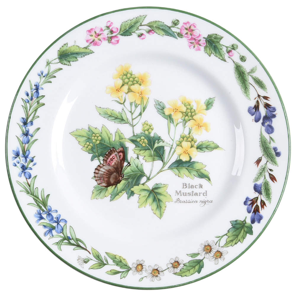 Worcester Herbs (Green Trim) Bread & Butter Plate by Royal Worcester-1