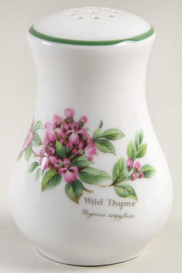 Worcester Herbs (Green Trim) Pepper Shaker by Royal Worcester-1