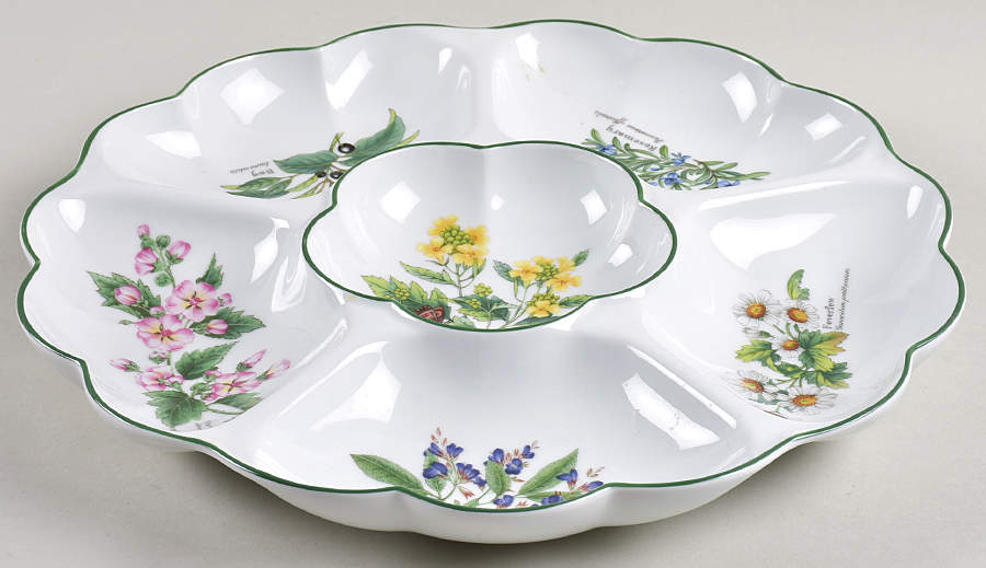 Worcester Herbs (Green Trim) 1-Piece Crudite by Royal Worcester-1