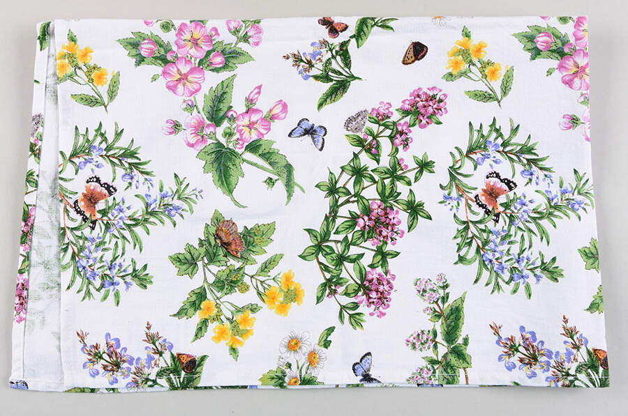 Worcester Herbs (Green Trim) Tea Towel by Royal Worcester-1