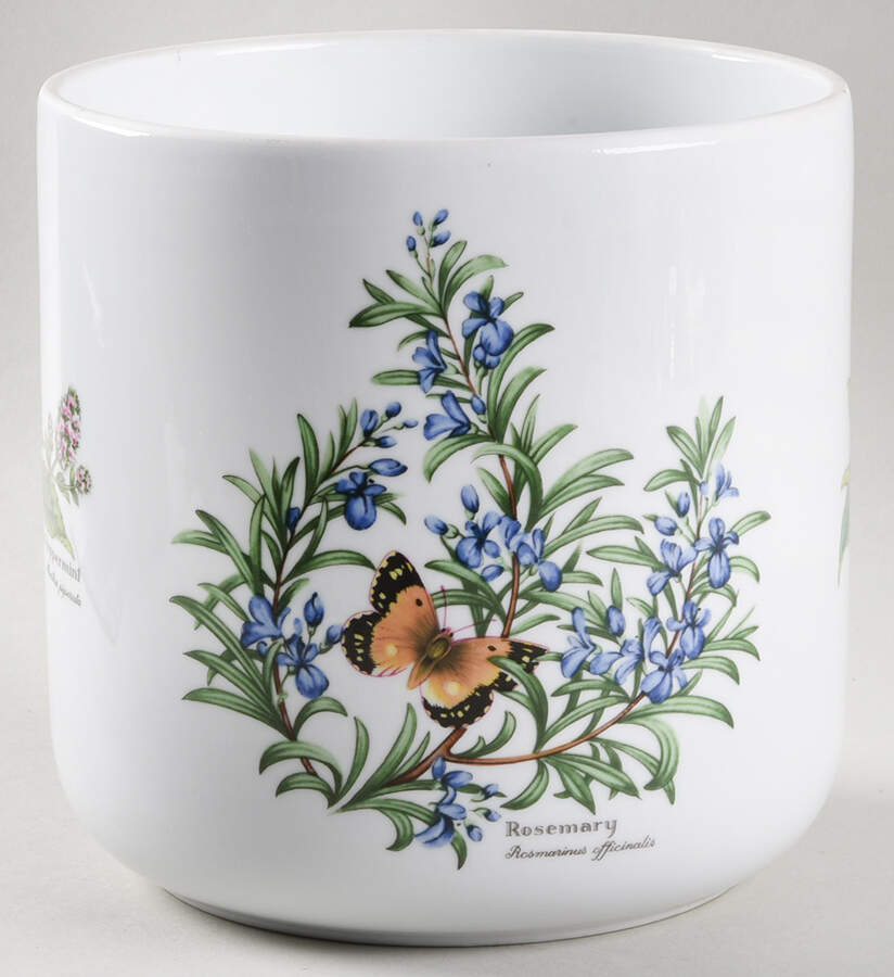 Worcester Herbs (Green Trim) Large Canister No Lid by Royal Worcester-1