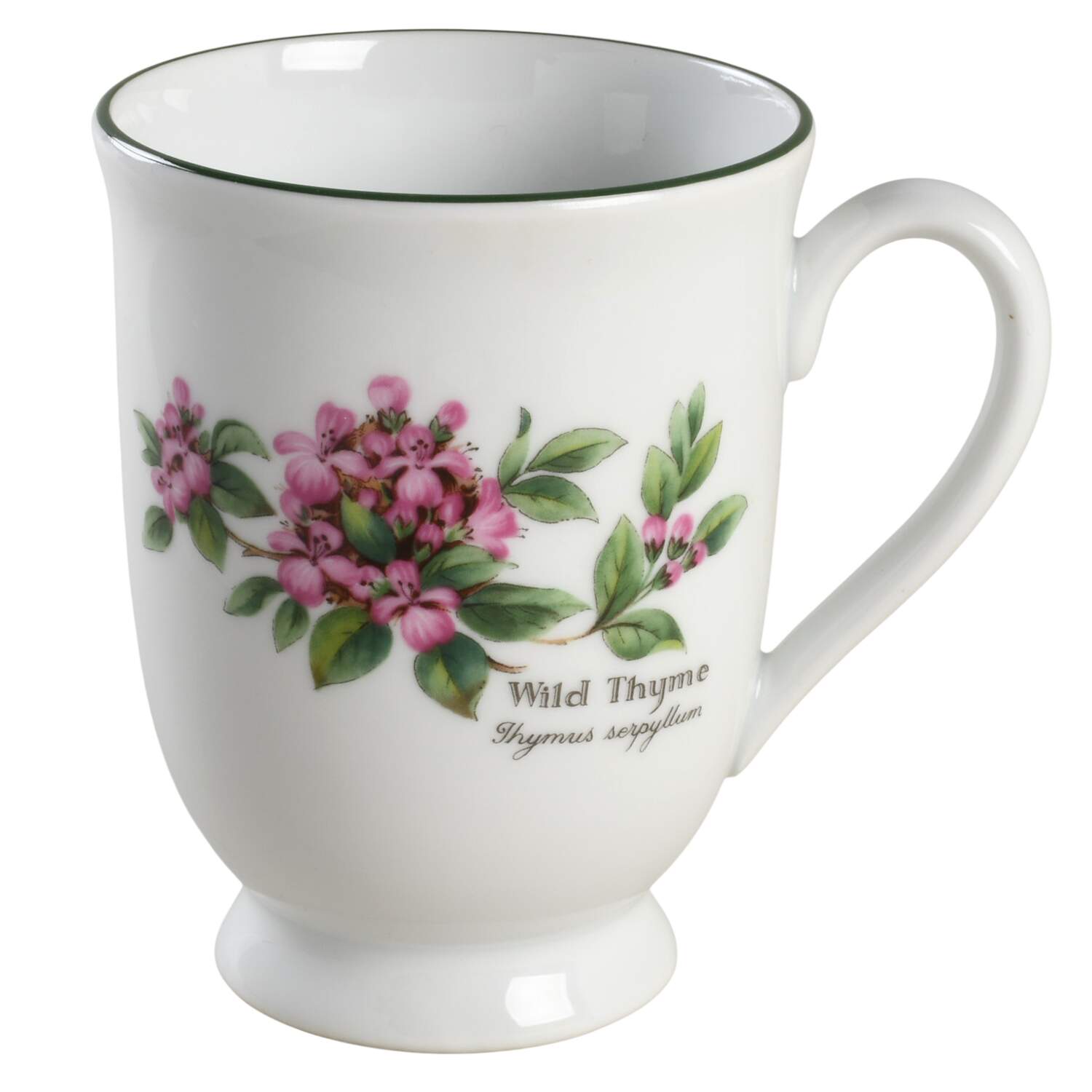 Worcester Herbs (Green Trim) Footed Mug by Royal Worcester-1