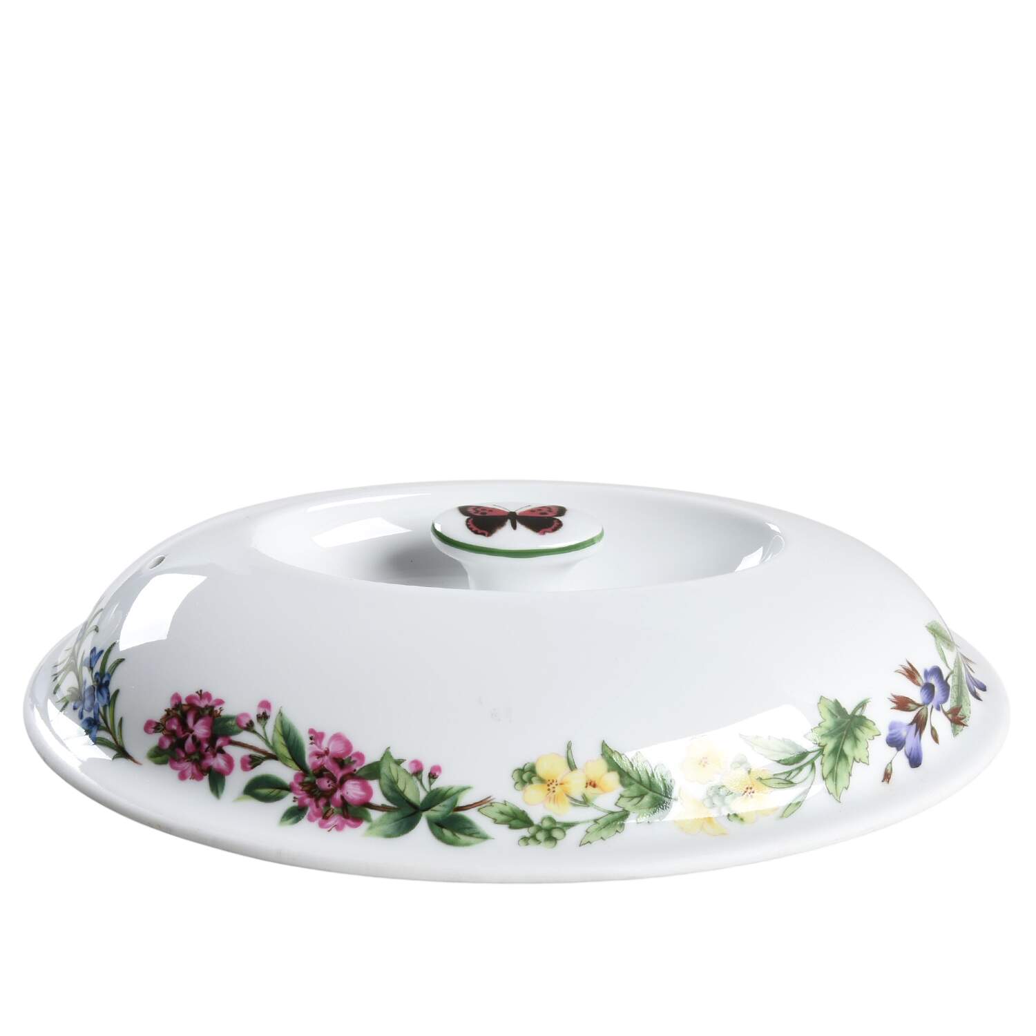 Worcester Herbs (Green Trim) Lid for 2 Quart Oval Covered Casserole by Royal Worcester-1