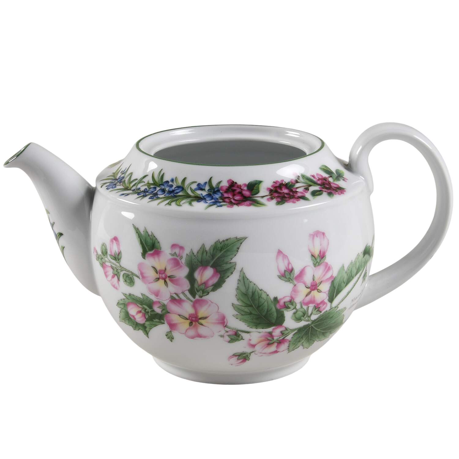 Worcester Herbs (Green Trim) Teapot No Lid by Royal Worcester-1