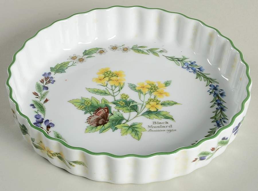 Worcester Herbs (Green Trim) 8" Quiche by Royal Worcester-1