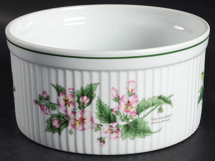 Worcester Herbs (Green Trim) 7" Souffle by Royal Worcester-1