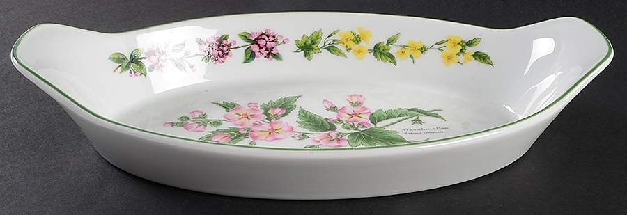 Worcester Herbs (Green Trim) 14" Augratin by Royal Worcester-1