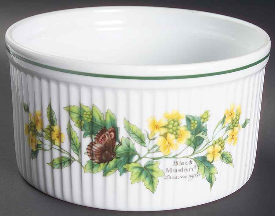 Worcester Herbs (Green Trim) 7" Souffle by Royal Worcester-1