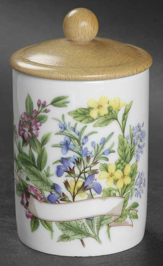 Worcester Herbs (Green Trim) Spice Jar Set Individual Jar & Lid by Royal Worcester-1