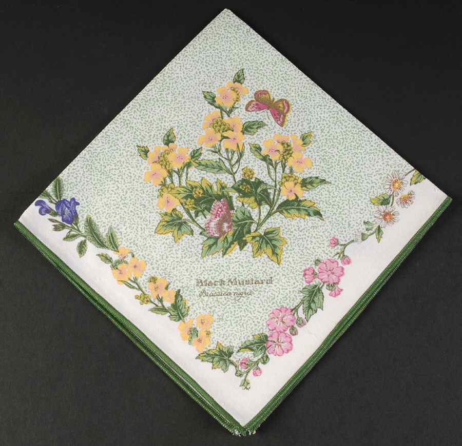 Worcester Herbs (Green Trim) Cloth Napkin by Royal Worcester-1