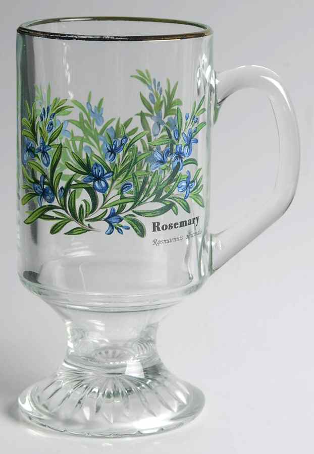 Worcester Herbs (Green Trim) Glassware Irish Coffee by Royal Worcester-1