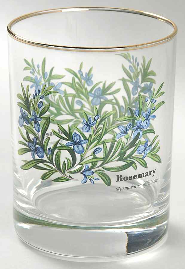 Worcester Herbs (Green Trim) 12 Oz Glassware Double Old Fashioned by Royal Worcester-1