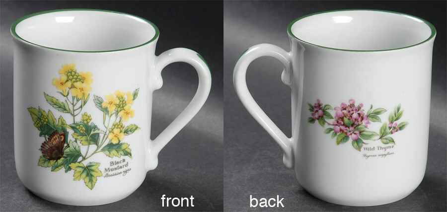Worcester Herbs (Green Trim) Mug by Royal Worcester-1