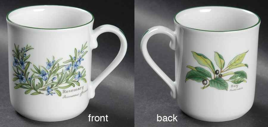 Worcester Herbs (Green Trim) Mug by Royal Worcester-1