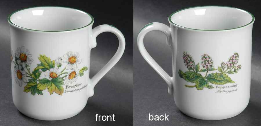 Worcester Herbs (Green Trim) Mug by Royal Worcester-1