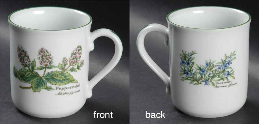 Worcester Herbs (Green Trim) Mug by Royal Worcester-1