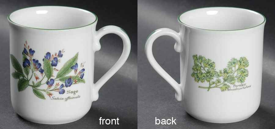 Worcester Herbs (Green Trim) Mug by Royal Worcester-1