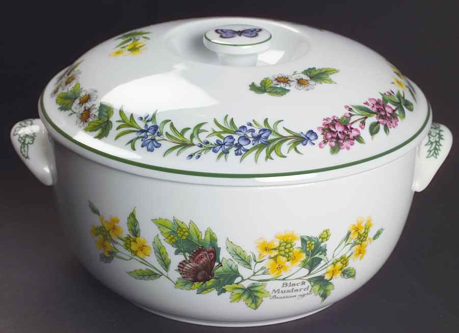 Worcester Herbs (Green Trim) 2.5 Qt Round Covered Casserole by Royal Worcester-1