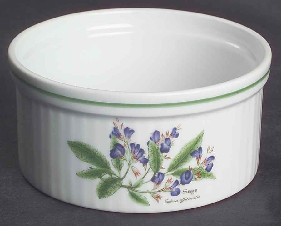Worcester Herbs (Green Trim) Individual Souffle by Royal Worcester-1