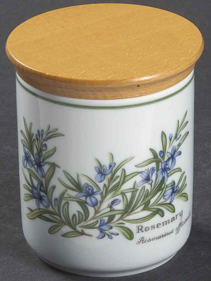 Worcester Herbs (Green Trim) Herb Jar & Lid by Royal Worcester-1