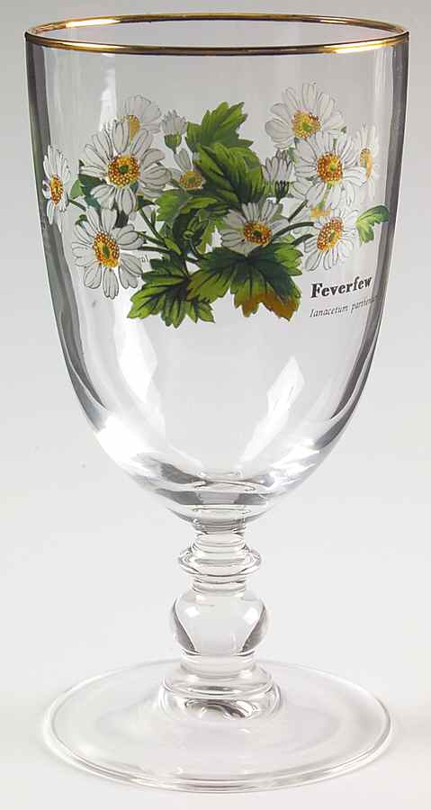 Worcester Herbs (Green Trim) 14 Oz Glassware Goblet by Royal Worcester-1
