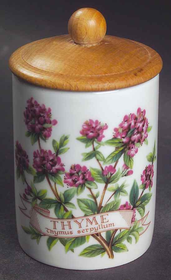 Worcester Herbs (Green Trim) Spice Jar Set Individual Jar & Lid by Royal Worcester-1