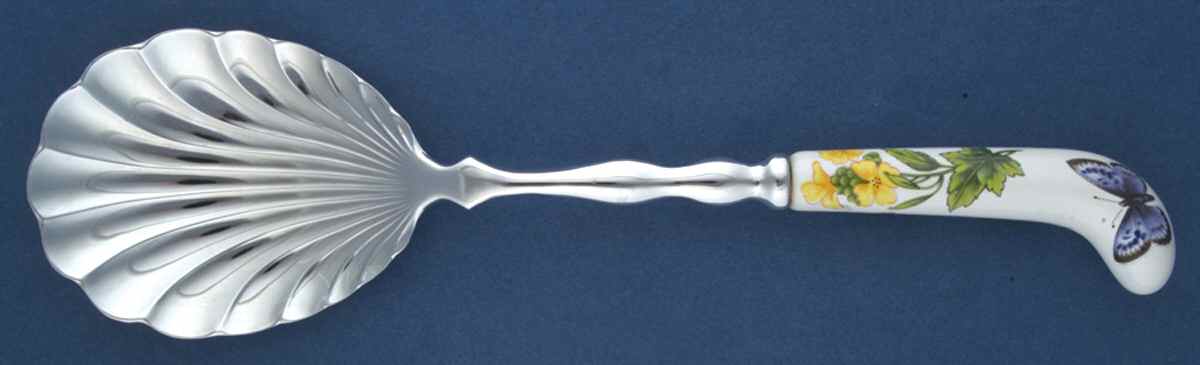 Worcester Herbs (Green Trim) Berry/Casserole Shell Spoon by Royal Worcester-1