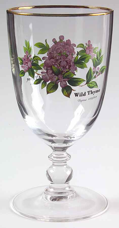 Worcester Herbs (Green Trim) 14 Oz Glassware Goblet by Royal Worcester-1