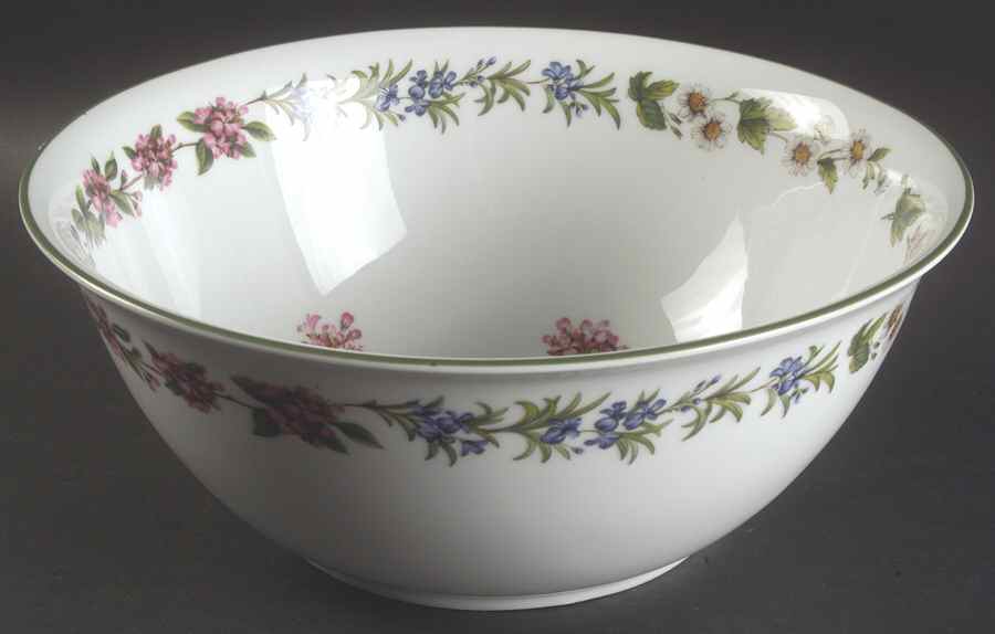 Worcester Herbs (Green Trim) 11" Large Salad Serving Bowl by Royal Worcester-1