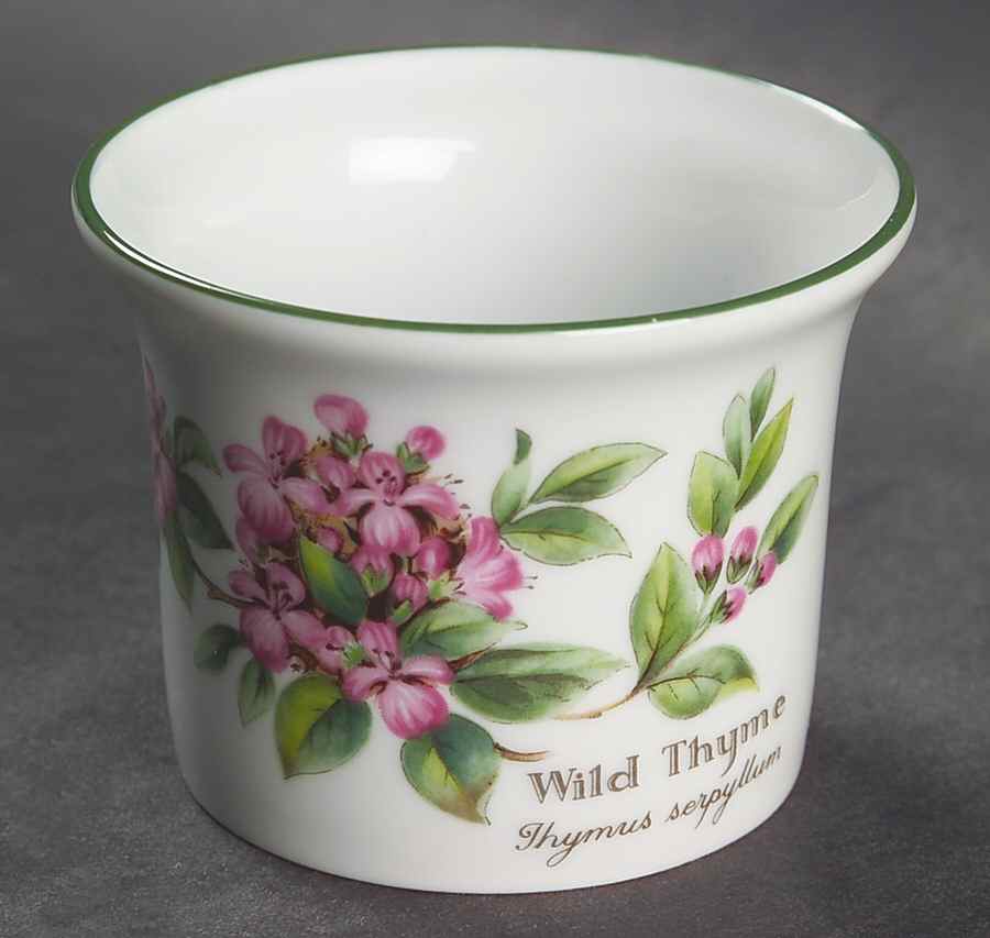 Worcester Herbs (Green Trim) Votive Candleholder by Royal Worcester-1