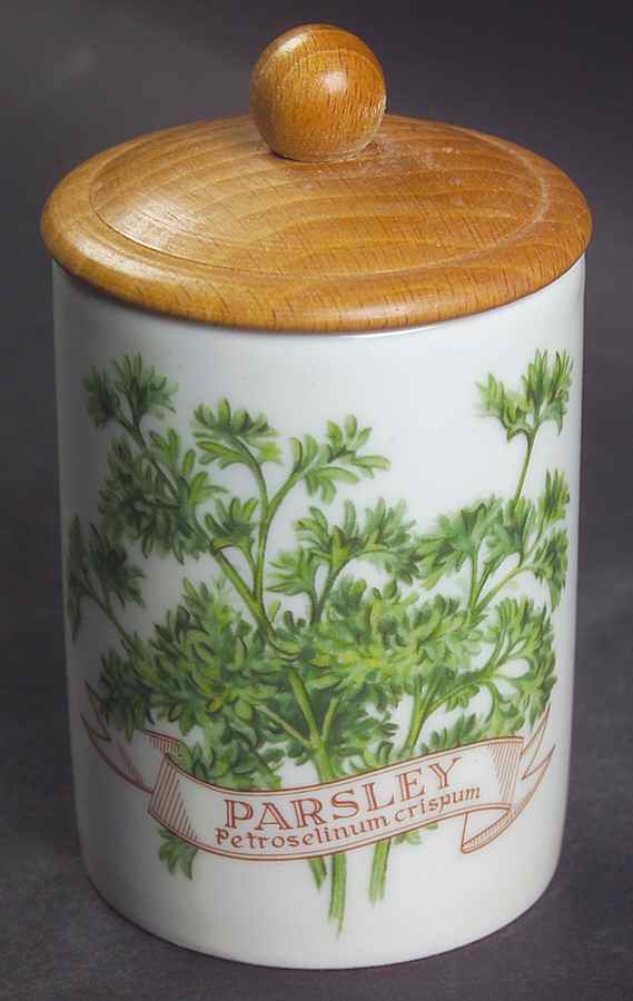 Worcester Herbs (Green Trim) Spice Jar Set Individual Jar & Lid by Royal Worcester-1