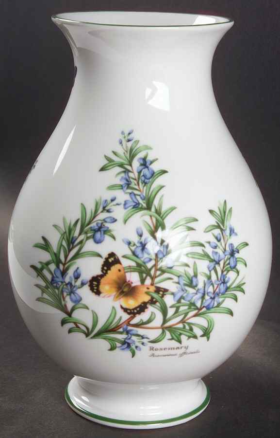 Worcester Herbs (Green Trim) 10" Vase by Royal Worcester-1