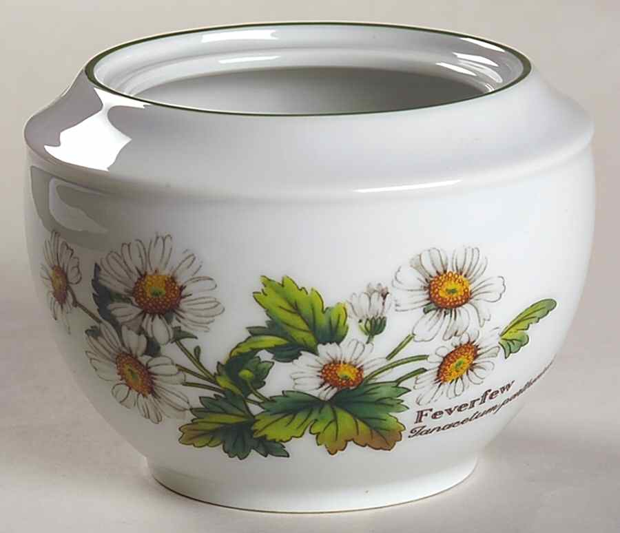 Worcester Herbs (Green Trim) Sugar Bowl No Lid by Royal Worcester-1