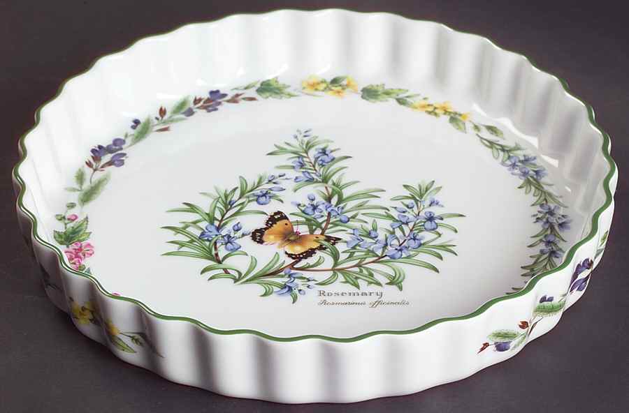 Worcester Herbs (Green Trim) 9" Quiche by Royal Worcester-1