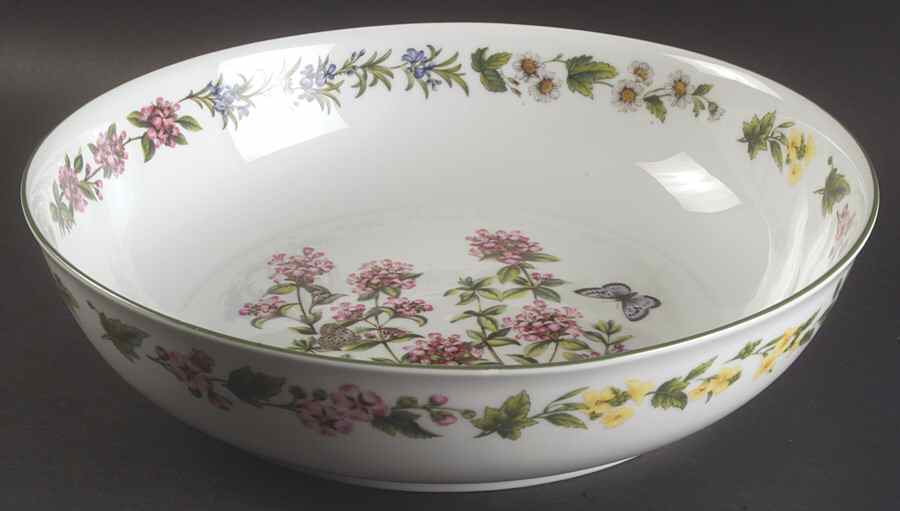 Worcester Herbs (Green Trim) 12" Large Salad Serving Bowl by Royal Worcester-1