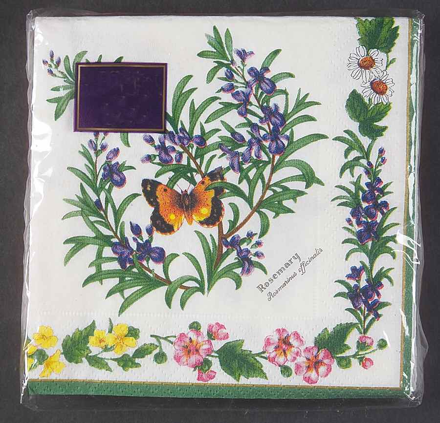 Worcester Herbs (Green Trim) Package of Paper Beverage Napkins by Royal Worcester-1