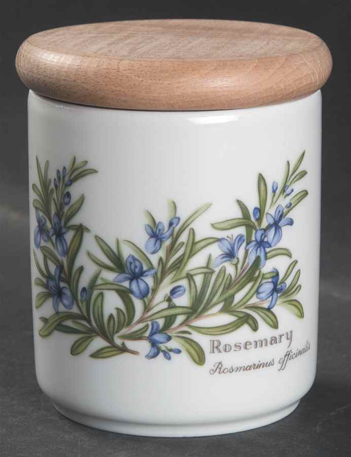 Worcester Herbs (Green Trim) Herb Jar & Lid by Royal Worcester-1