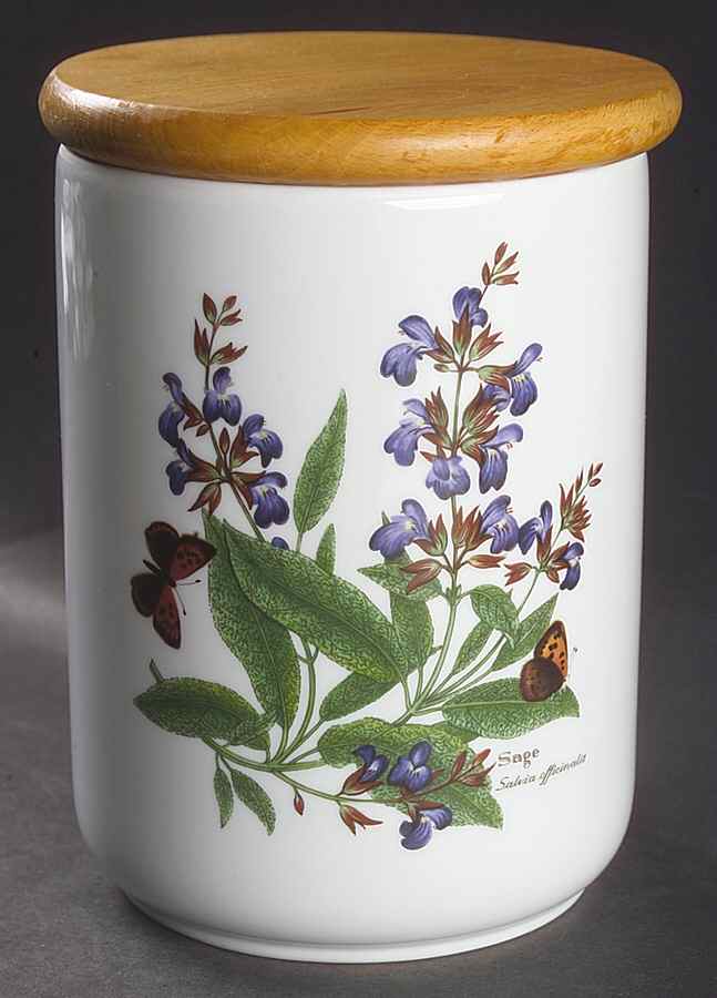 Worcester Herbs (Green Trim) 7" Storage Jar & Lid by Royal Worcester-1