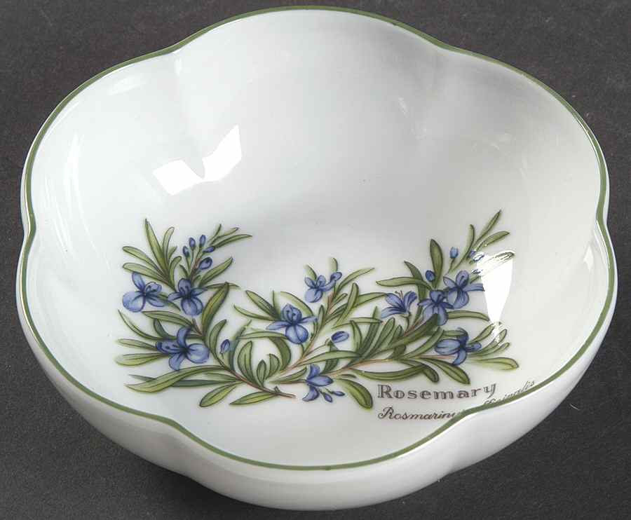 Worcester Herbs (Green Trim) Round Dish/Scalloped-Small by Royal Worcester-1