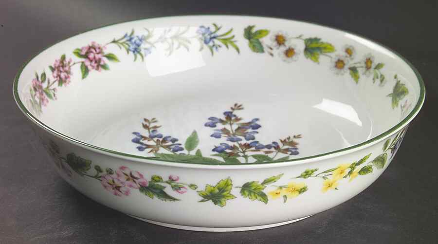Worcester Herbs (Green Trim) 10" Large Salad Serving Bowl by Royal Worcester-1