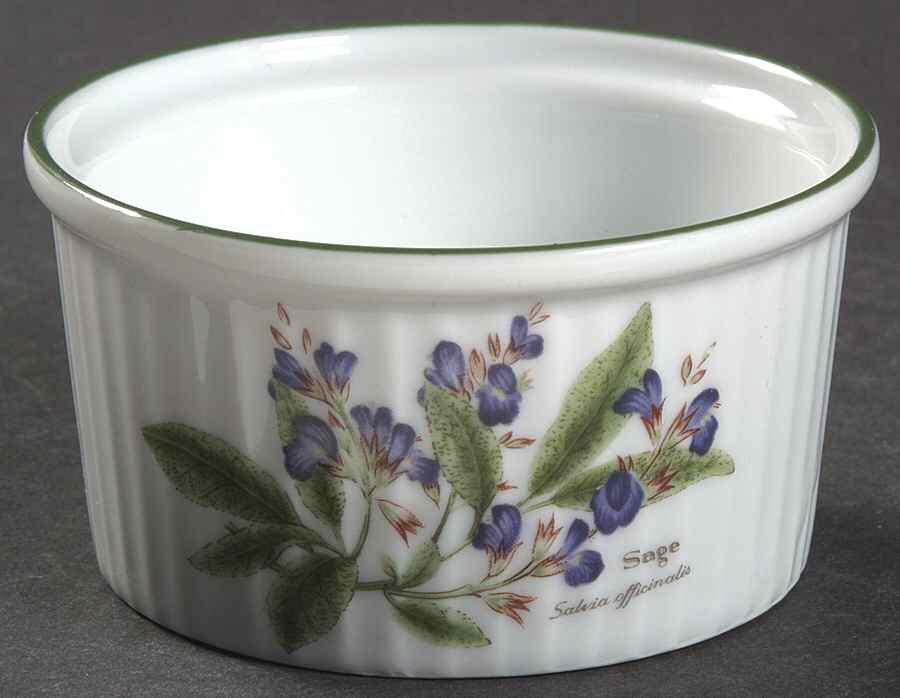 Worcester Herbs (Green Trim) Ramekin by Royal Worcester-1