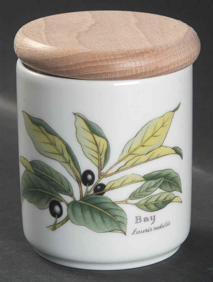 Worcester Herbs (Green Trim) Herb Jar & Lid by Royal Worcester-1