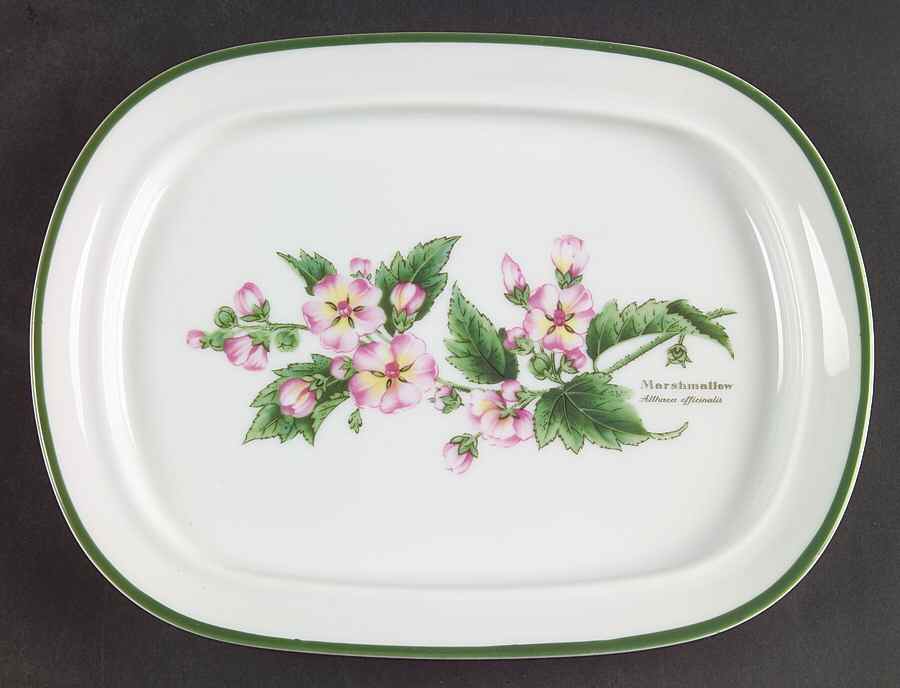 Worcester Herbs (Green Trim) Rectangular Butter No Lid by Royal Worcester-1