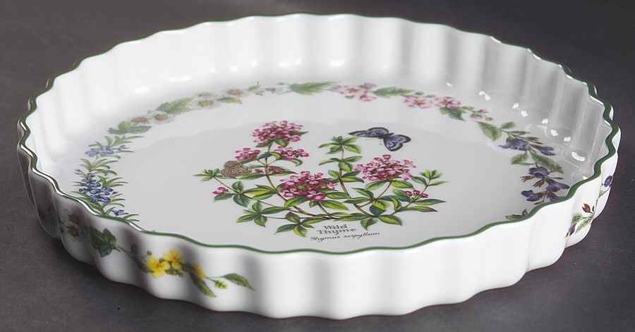 Worcester Herbs (Green Trim) 10" Quiche by Royal Worcester-1