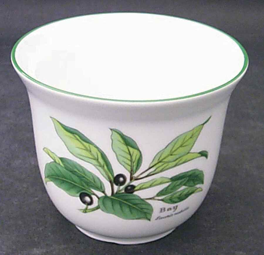 Worcester Herbs (Green Trim) Small Cachepot by Royal Worcester-1
