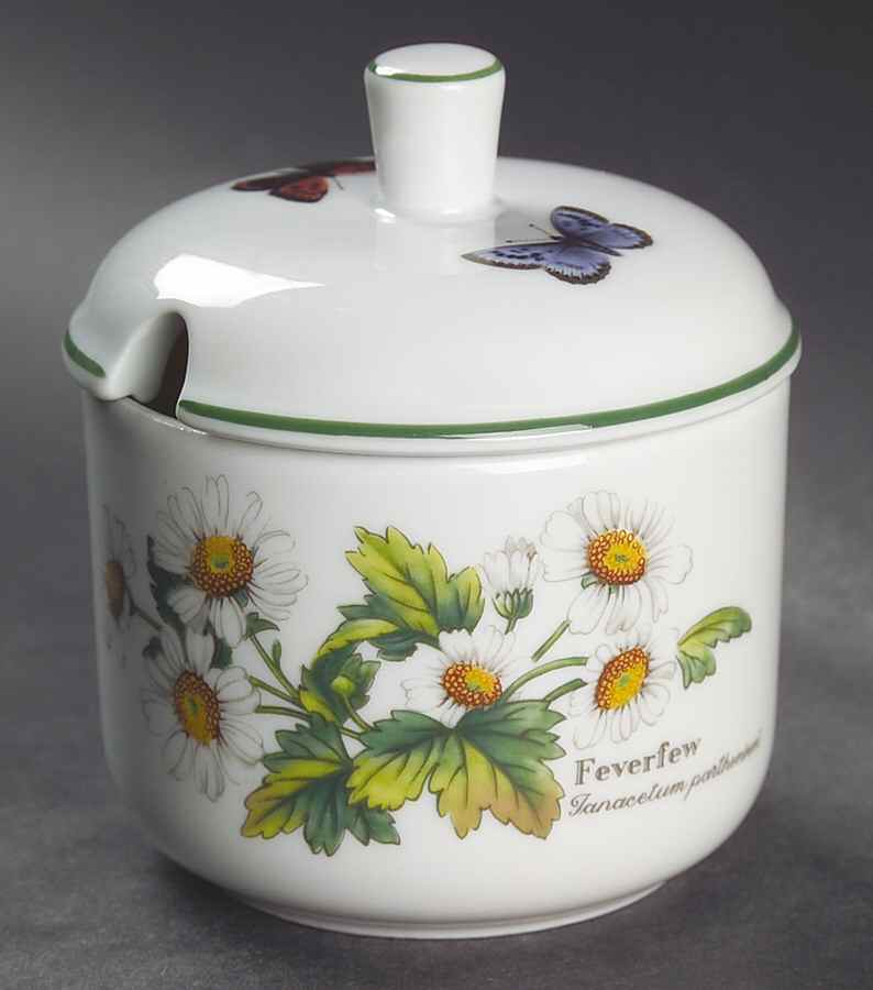 Worcester Herbs (Green Trim) Marmalade & Lid by Royal Worcester-1